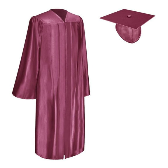 Endea Graduation Shiny Garnet Graduation Gown  Cap