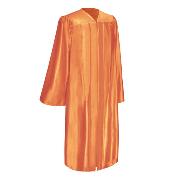 Endea Graduation Shiny Orange Graduation Gown