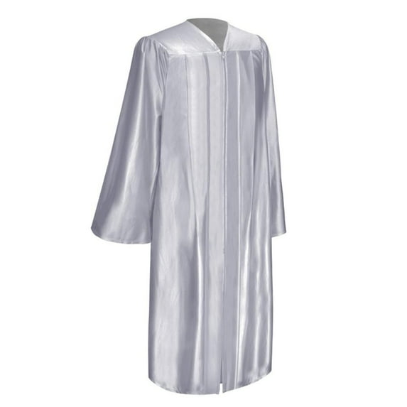 Endea Graduation Shiny Silver Graduation Gown