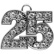 ENDEA GROUP Endea Graduation Tassel Bling Charm Silver Date Drop Year (Silver, 2025)