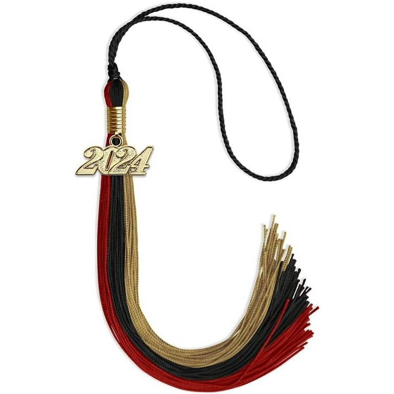 2021 Black/RED Graduation Tassel - Every School Color Available -Made in USA