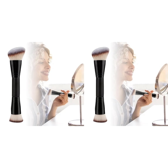 Ended Makeup Brush For Foundation And Contouring All Skin Types Beauty Tool With Flat And Angled Tips