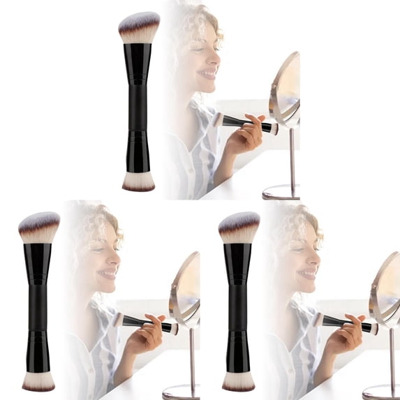 Ended Makeup Brush For Foundation And Contouring All Skin Types Beauty Tool With Flat And Angled Tips