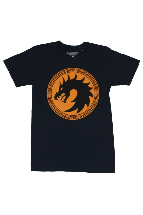 Mens T-Shirt - Dragon Army Circle Orange Logo (Small)