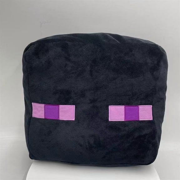 Enderman 15.75 Inch 8-Bit Dark Pixel Figure Decorative Cushion, Soft Fluffy Plush Pillow for Gaming Room Couch Office Gift for Game Lovers