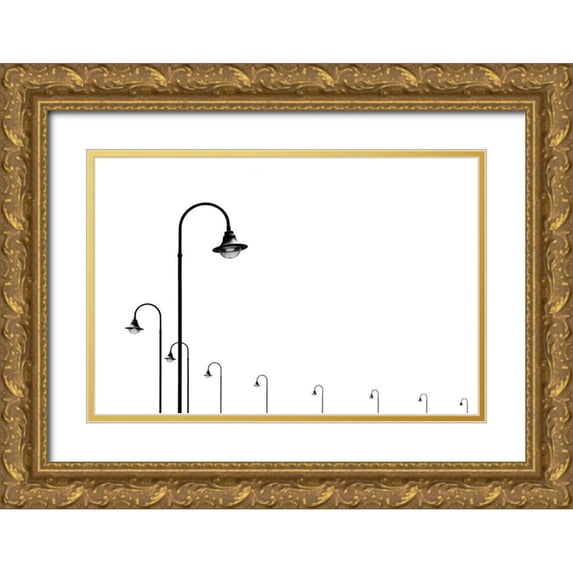 Endermann, Rolf 14x11 Gold Ornate Wood Framed with Double Matting Museum Art Print Titled - Lamp Light