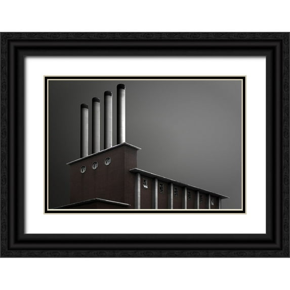 Endermann, Rolf 24x17 Black Ornate Wood Framed with Double Matting Museum Art Print Titled - Chimneys