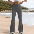 thumbnail image 1 of Endives 2025 Womens Flared Pants High Waist Leggings Regular Solid Color Pants Workout Yoga Pants Trousers, 1 of 5