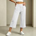 thumbnail image 1 of Endives Capri Pants for Women High Waist Stretchy Pull On Loose Walking Pants With Side Pockets Lightweight Straight Leg Crop Pants, 1 of 6