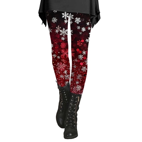 Endives Christmas Leggings For Women High Waisted Christmas Printed Soft Gym Yoga Pants Athletic Workout Legging Pants