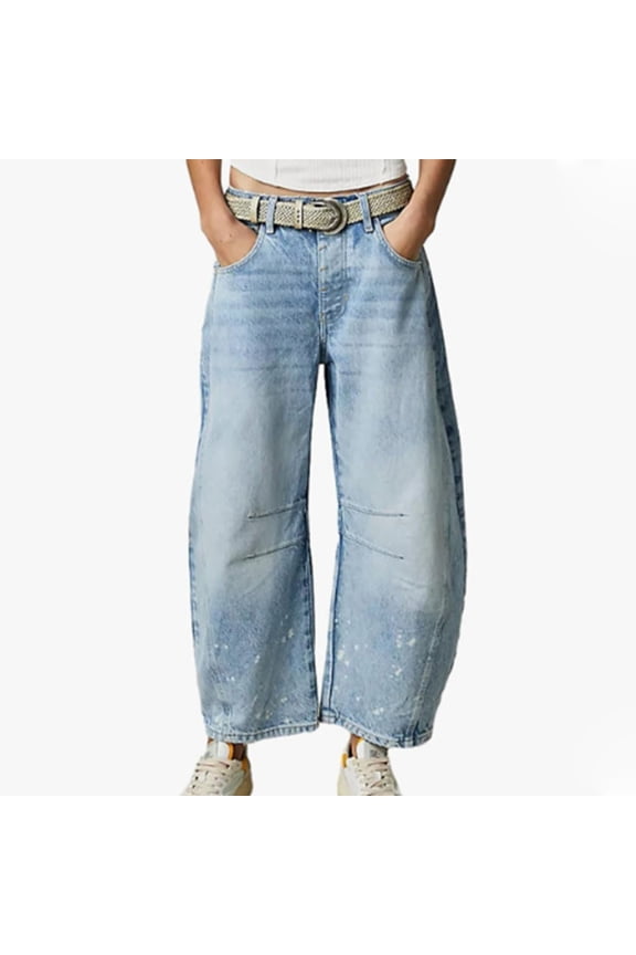 Jeans for Women Women's Baggy Jeans High Waisted Skinny Stretch Haren Pants Wide Legged Pants