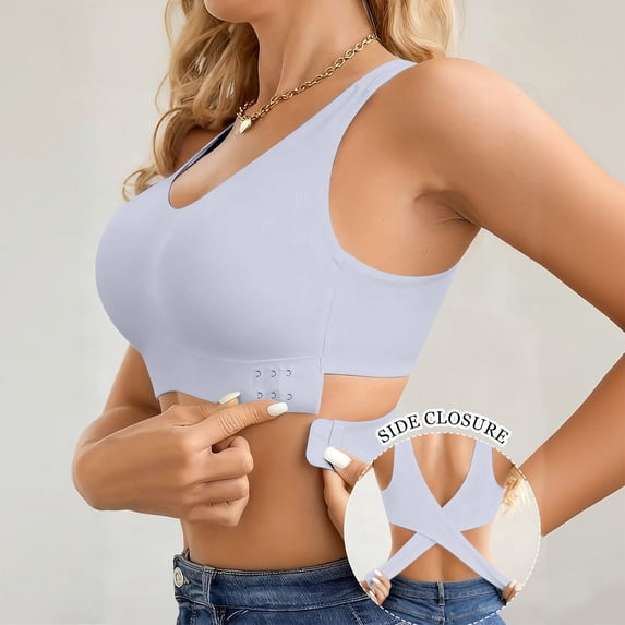Endives Jelly Bra for Women Wireless Full Coverage Support Bra Back Hook Closure Soft Everyday Sleep Bra for Large Bust XL