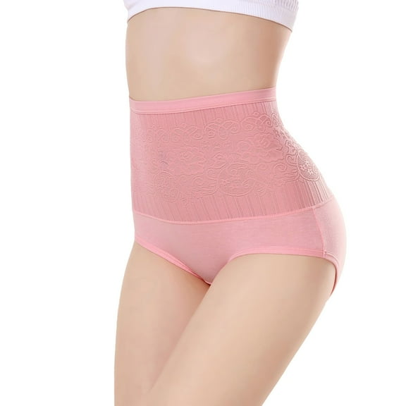 Endives Panties for Women Border Solid Colour Tight Cotton High Waisted To The Buttocks Belly Postpartum Large Size Female