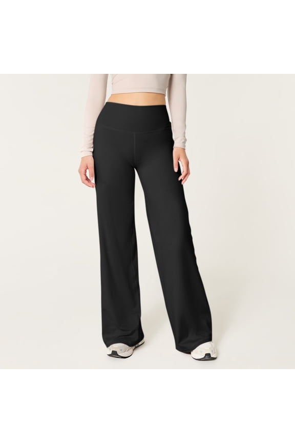 Pants for Women Wide Leg Yoga Pants for Women Tummy High Waisted Stretch Workout Pants Loose Fit Athletic Flare Sweatpants