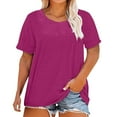 thumbnail image 1 of Endives Plus Size Women's Short Sleeve T-shirt Round Neck T Shirt Summer Loose T Shirt Casual Top, 1 of 5