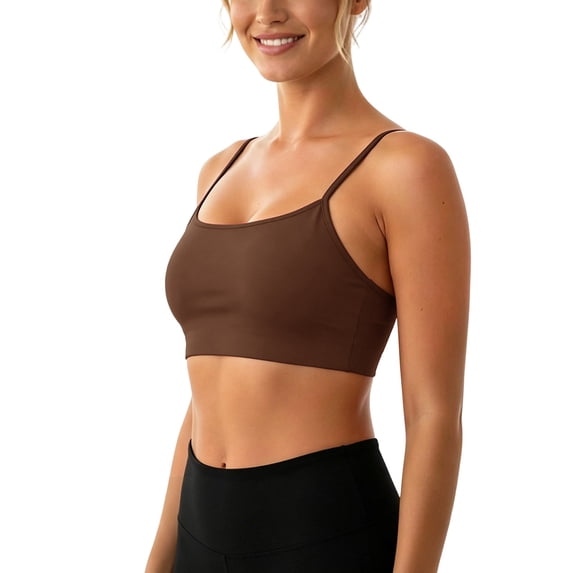 Endives Sports Bras for Women Padded Yoga Bra Adjustable Spaghetti Strips High Support Workout Tops For Yoga Running Bras for Women No Underwire