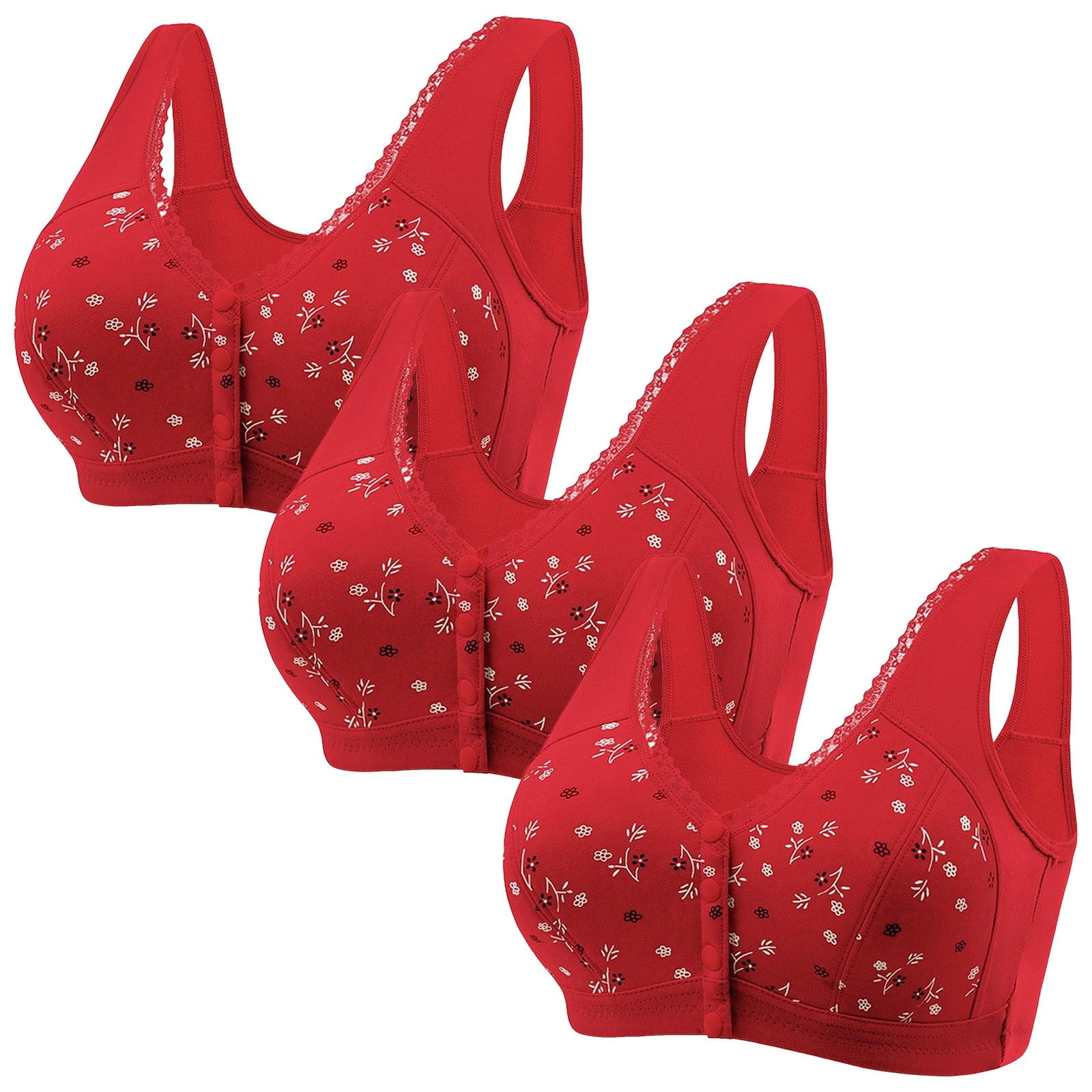 Endives Summer Savings Clearance Women Large Size Bra Lace Front Button ...