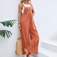 thumbnail image 1 of Endives Wide Leg Jumpsuit For Women Casual Loose Bib Overalls for Women Solid Color Jumpsuits Spring Summer Orange, 1 of 5