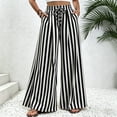 thumbnail image 1 of Endives Wide Leg Pants for Women Summer Striped Loose Straight Leg Elastic Waist Trousers with Pockets Vacation Outfits Flowy Pants for Women, 1 of 6