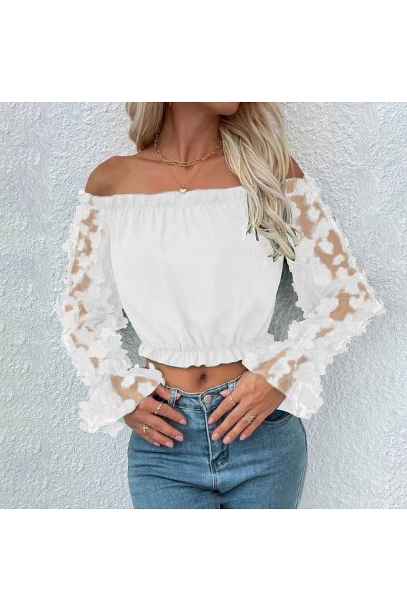 Women Summer Fashion One Neck Top Spring Solid Color Pullover Hottie Off Shoulder Top T Shirt