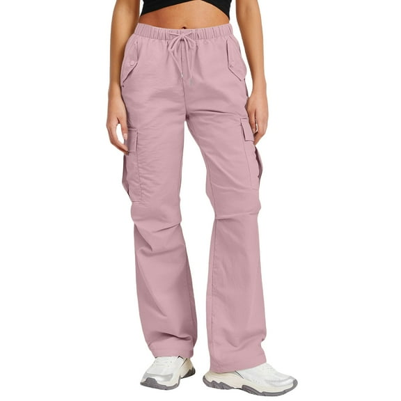 Endives Women's Baggy Cargo Pants High Waisted Hiking Pants Summer Wide Leg Pants With Pockets