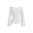 Endives Women's Blouse Long Sleeve Polka Dot Printed Fashion Bow Sleeve ...