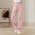thumbnail image 1 of Endives Women's Casual Pants Full Length Loose Pants High Elastic Waist Wide Leg Dress Pants With Pockets, 1 of 8