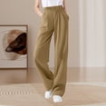 thumbnail image 1 of Endives Women's Casual Pants Full Length Loose Pants High Elastic Waist Wide Leg Dress Pants With Pockets, 1 of 8