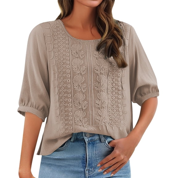 Endives Women's Cotton Linen Shirts Fashion Casual Solid Color Pleated Tops Shirts T Shirts