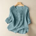 thumbnail image 1 of Endives Women's Embroidered Tops Solid Color Pleated Cotton Linen Shirts Blouse Spring Summer, 1 of 6
