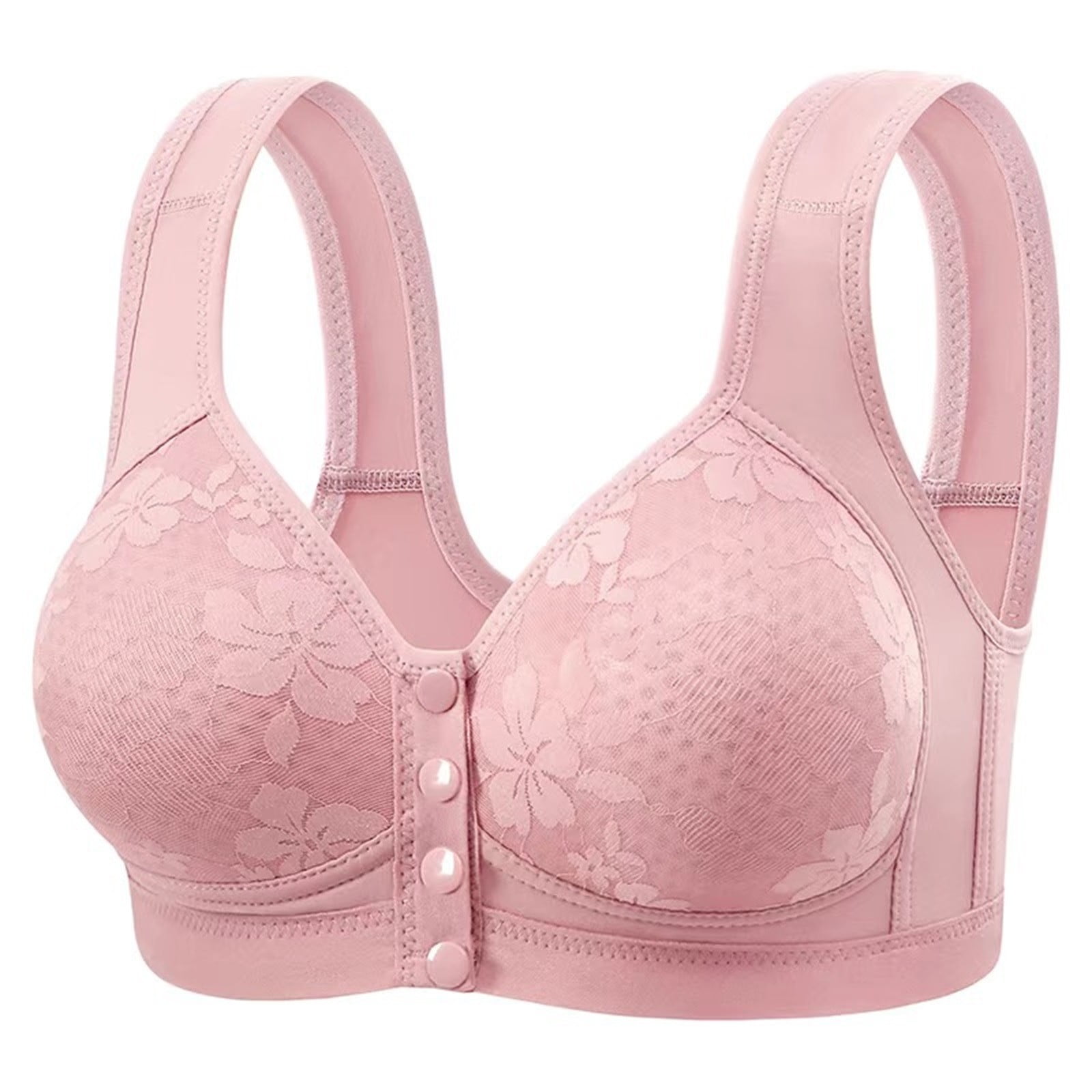 Endives Women's Fixed Cup Front Open Button Underwear Thin Style ...