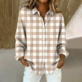 thumbnail image 1 of Endives Women's Long Sleeve Shirts Casual Plaid Printed Button Down Blouse Shirts Womens Tops, 1 of 5