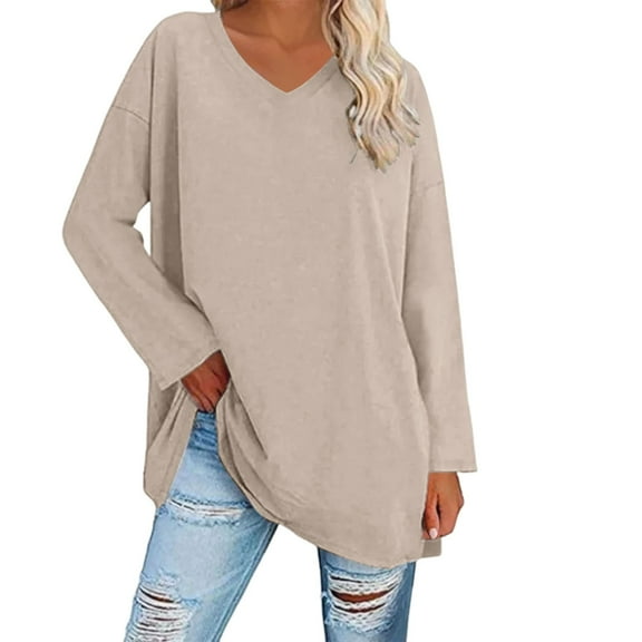 Endives Women's Long Sleeve T-shirt Oversized T Shirts Striped Shirts Round Neck Tunic Tops Soft Causal Loose Blouse