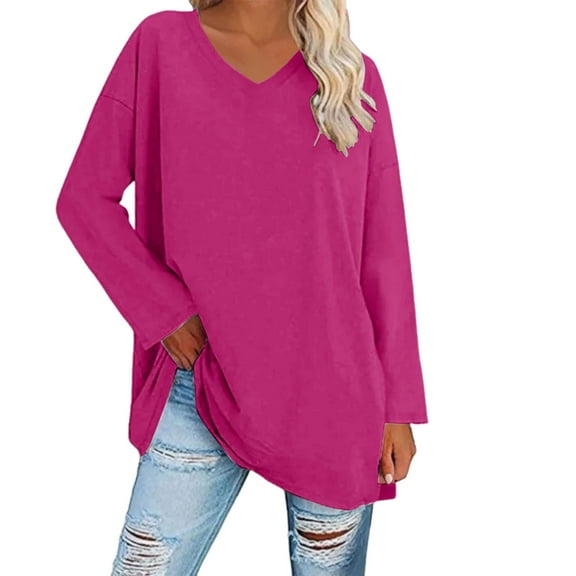 Endives Women's Long Sleeve T-shirt Oversized T Shirts Striped Shirts Round Neck Tunic Tops Soft Causal Loose Blouse