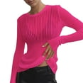 thumbnail image 1 of Endives Women's Long Sleeve T-shirt Round Neck Thin Breathable Beachwear Spring Summer, 1 of 8