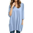 thumbnail image 1 of Endives Women's Long Sleeve T-shirt Tunics Tops Summer V Neck Tshirts With Pockets Long Blouses, 1 of 7