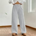 thumbnail image 1 of Endives Women's Lounge Pants Fuzzy Plush Pajama Pants Elastic Waist Wide Leg Bottoms Pants Winter Warm, 1 of 4