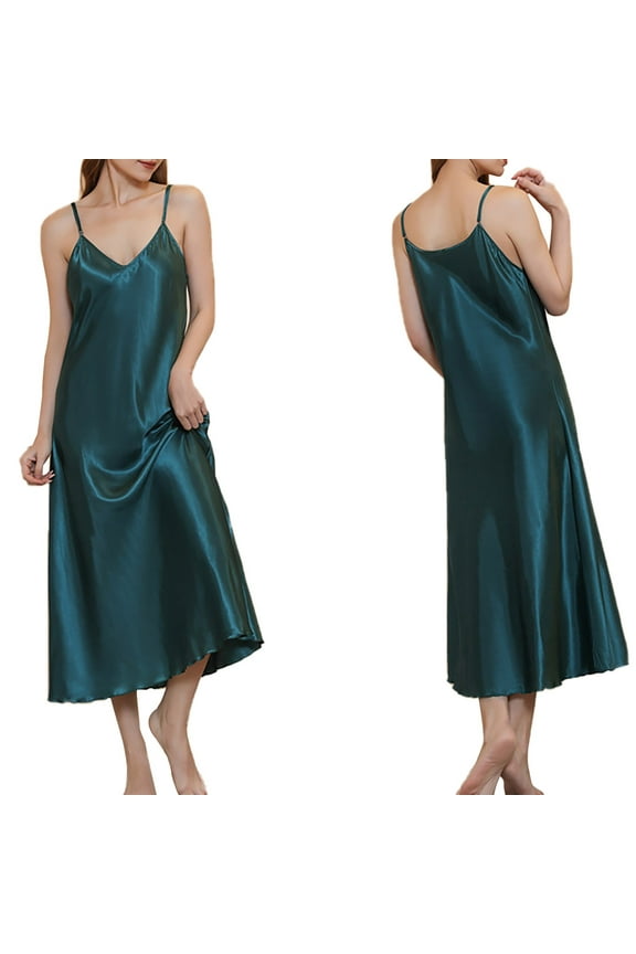 Women's Nightgown Dress Sleepwear V Neck Negligee Long Nightwear Nightgowns Sleepshirts