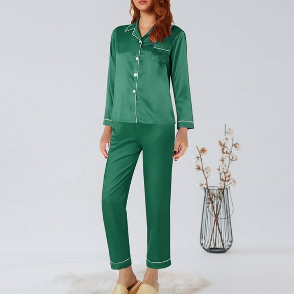 Endives Women's Nightgown ​Long Pajama Nightwear Women Robe Set New Underwear Suit Satin Pajamas Loose Pajama Sets