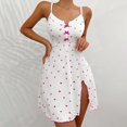 thumbnail image 1 of Endives Women's Nightgown Sleepshirt Heart Print Flared Slit Out Halter Sleepdress Comfortable Lounge Dress Night Wear Summer Nightgown, 1 of 6