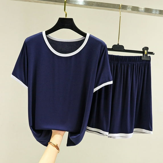 Endives Women's Pajama Sets 30 Piece Sleepwear Tops Sleep Shorts Set Soft Set With Pockets Summer Pajama Sets