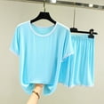 thumbnail image 1 of Endives Women's Pajama Sets 4 Piece Sleepwear Tops Sleep Shorts Set Soft Set With Pockets Summer Pajama Sets, 1 of 3