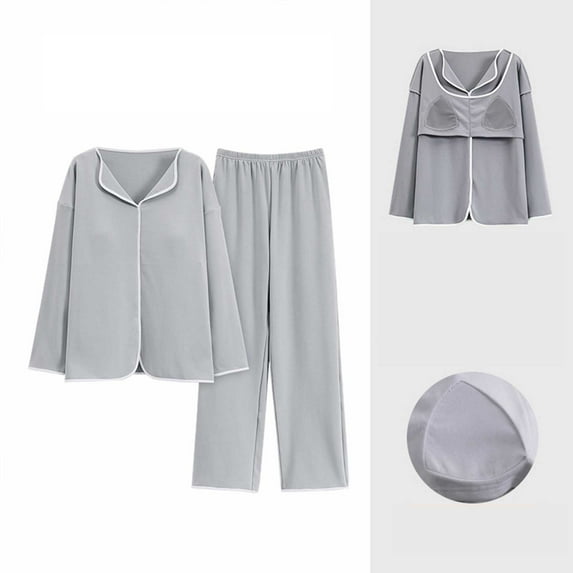Endives Women's Pajama Sets Petite Length Tunic Top Wide Leg Pants Pajama Sets