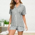 thumbnail image 1 of Endives Women's Pajama Sets Summer Short Sleeved Lapel Shirt Set Shorts Plus Size Home Clothe Pajama Sets, 1 of 4