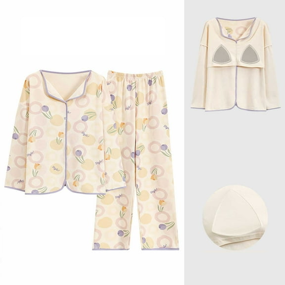 Endives Women's Petite Pajama Set Petite Length Tunic Top Wide Leg Pants Pajama Sets