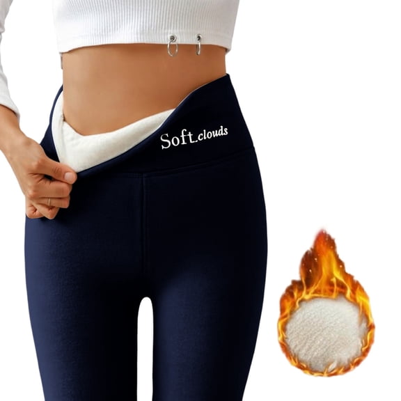 Endives Women's Plus Fleece Leggings High Waisted Thermal Tights Warm Winter Pants Stretchy Workout Legging Winter
