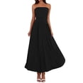 thumbnail image 1 of Endives Women's Shirts Summer Fashion Solid Color One Neck Strapless Waist Long Dress For Women, 1 of 7