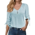 thumbnail image 1 of Endives Women's Shirts V Neck Long Sleeved Shirt Top Loose Dress Casual White Shirt Plus Size, 1 of 6