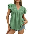 thumbnail image 1 of Endives Women's Short Sleeve T-shirt Puff Womens Tops Blouses Casual Embroidered Summer Shirts, 1 of 8