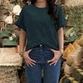 thumbnail image 1 of Endives Women's Short Sleeve T-shirt Round Neck Solid Color Womens Tops Summer Tee, 1 of 4